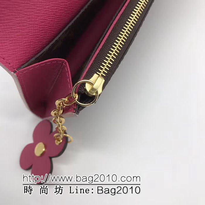 路易威登LV頂級原單 M64202玫紅色 經典Emilie錢夾 時尚而實用 ZY1029